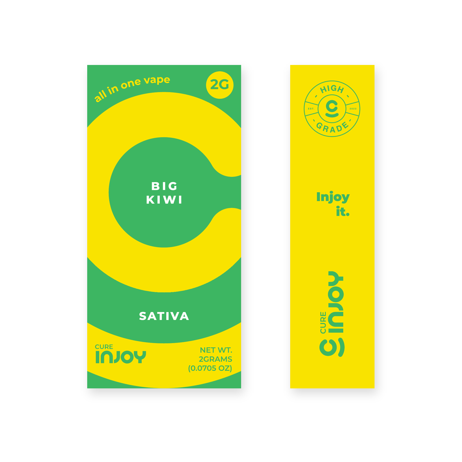 Big Kiwi front and right-side package views