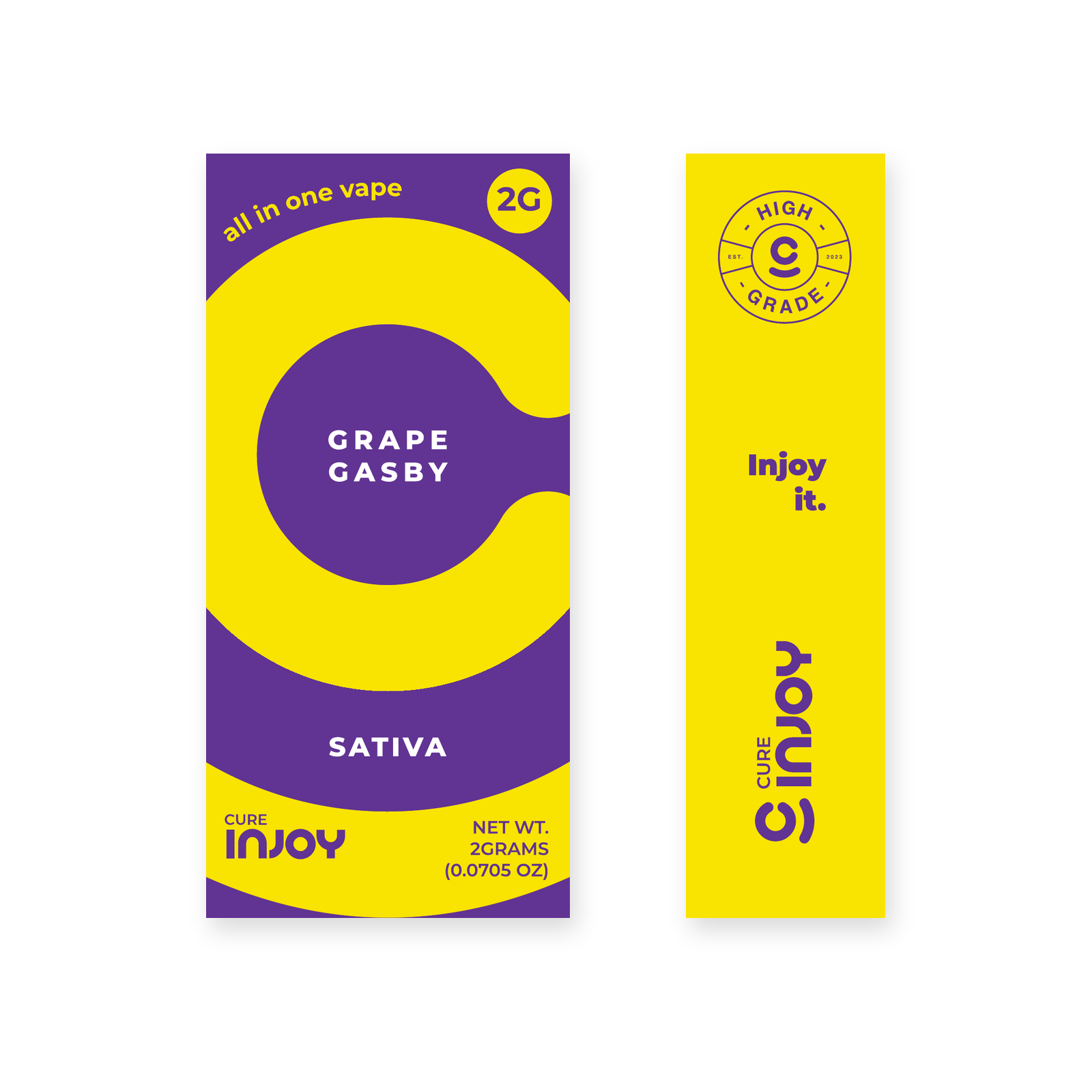Grape Gasby front and right-side package views